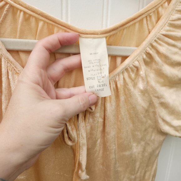 Vintage 1970's Soft Cream Velvet Peasant Style Top - Picture 15 of 15
